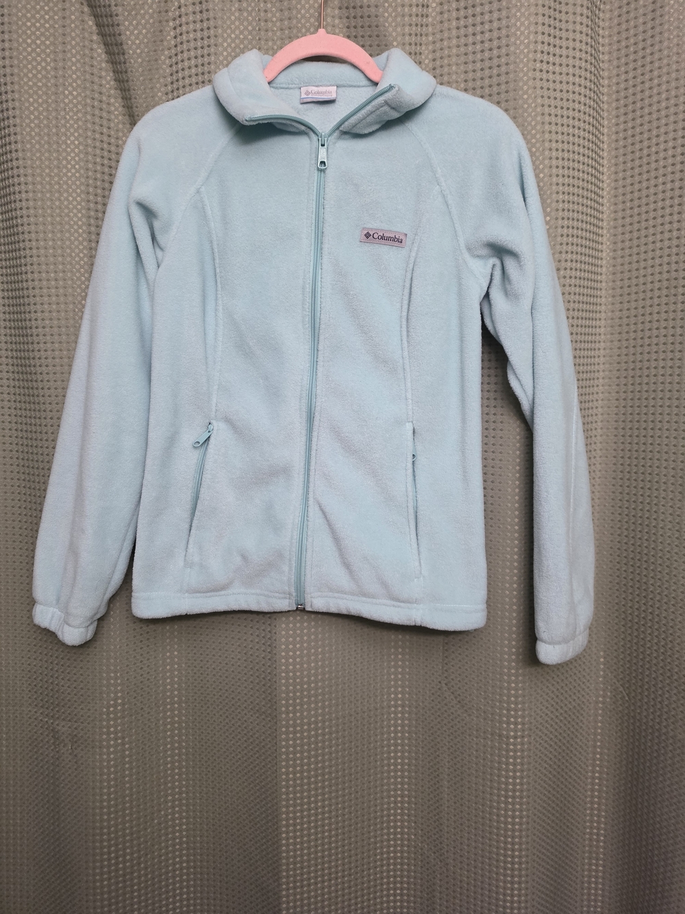 Columbia Pale Blue Full-Zip Hooded Fleece Jacket